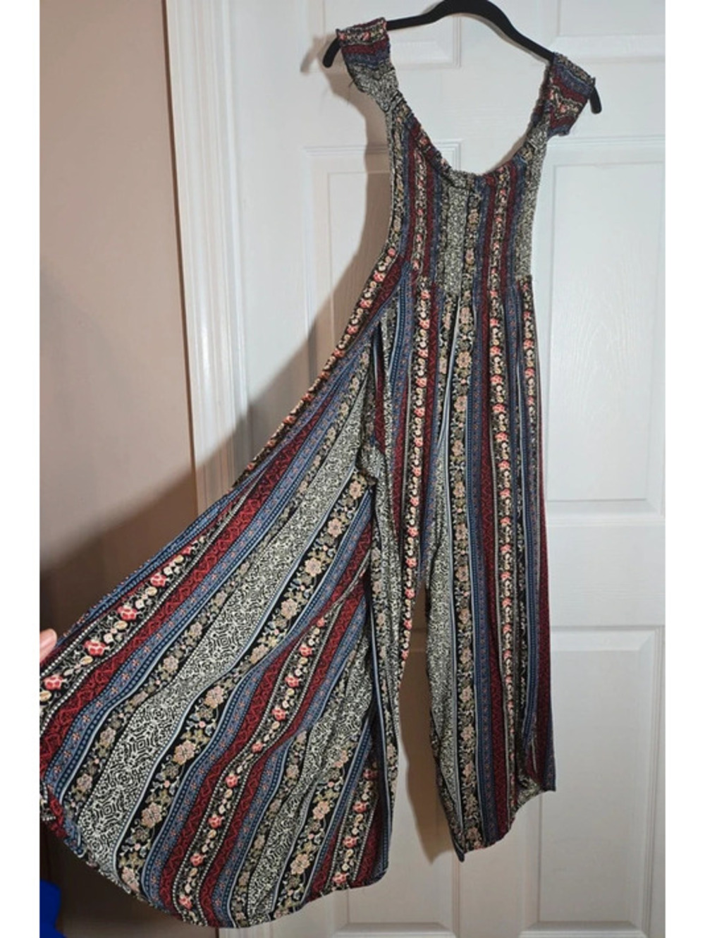 Rebellion smocked spit leg jumpsuit size small
